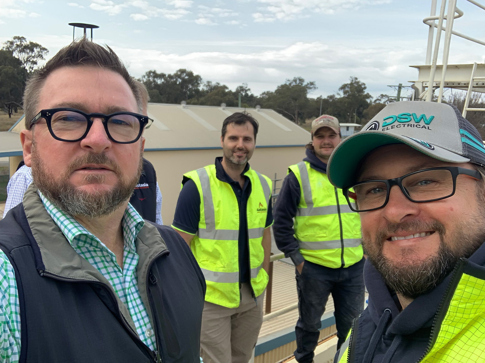 Brendan and the Austasia staff onsite at the Forbes Plant.