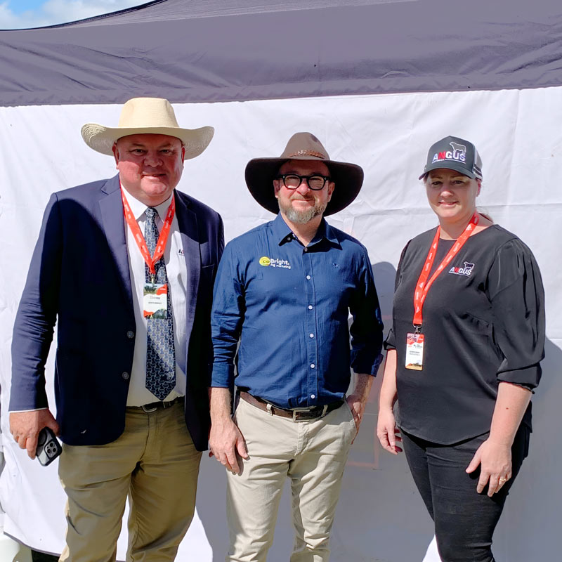 Brendan w/ Scott Wright, CEO of Angus Australia, and Kathrym Duddy, Angus Australia