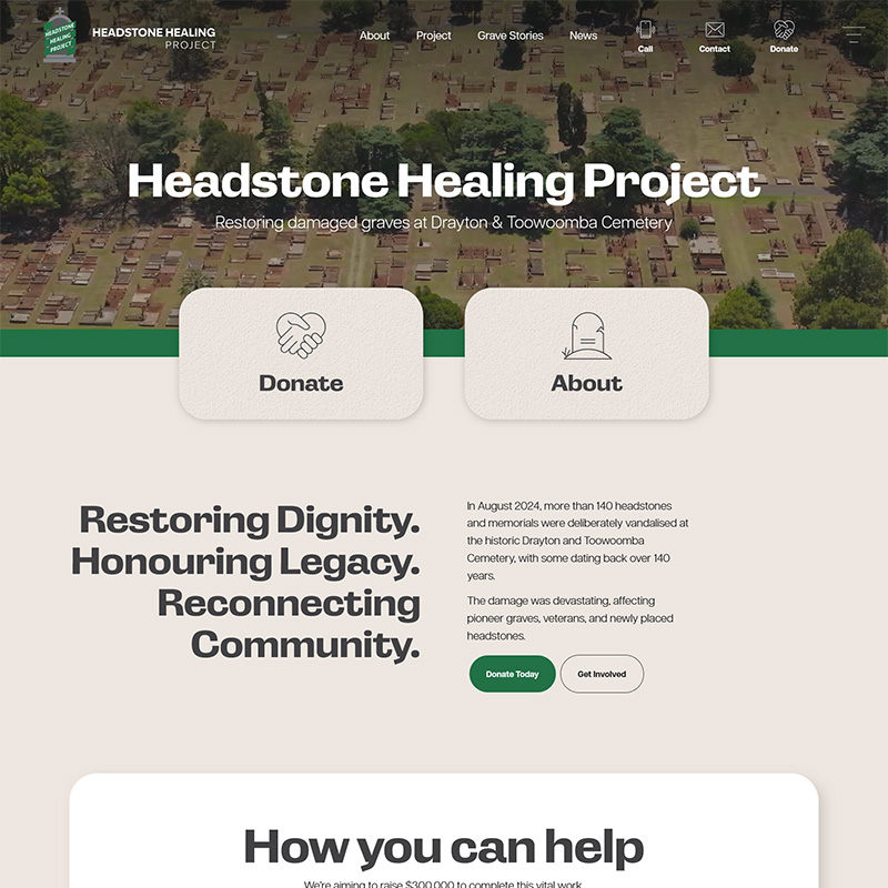Headstone Healing Website