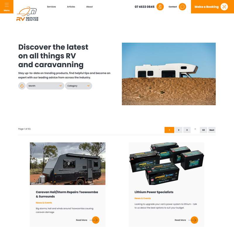 RV Service Centre Website